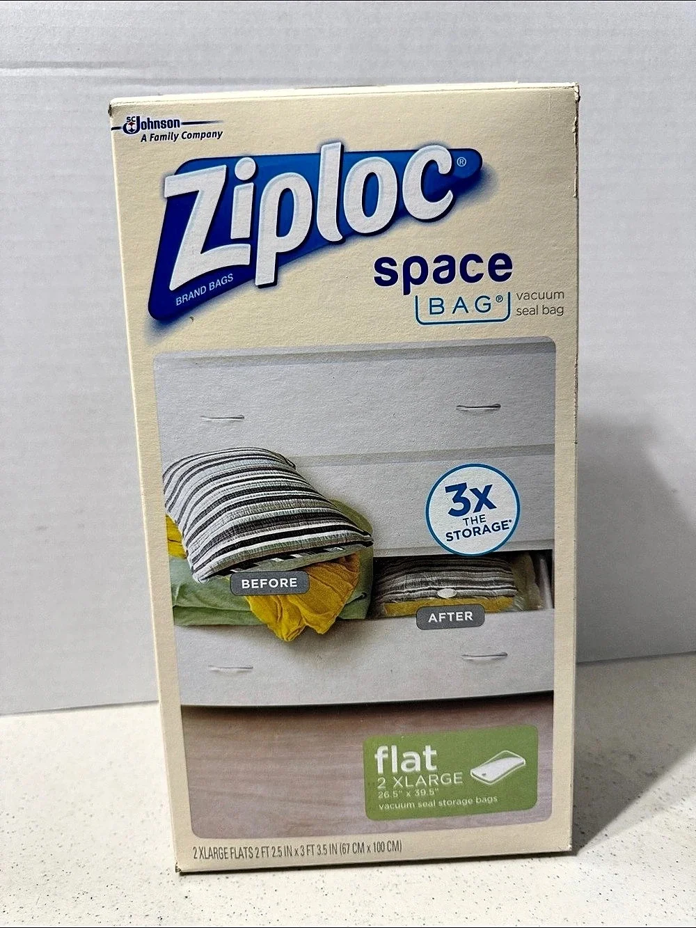 Ziploc Space Bag Flat 2 X-Large Vacuum Seal Storage Bags
